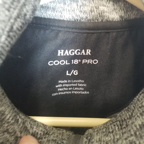 Haggar Mens L Gray 1/4 Zip Long Sleeves Cool 18" P - Picture 5 of 9